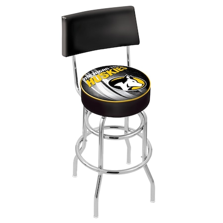 Holland Bar Stool Co 25" Chrome 2-Ring Michigan Tech Swivel Bar Stool, Back L7C425MITech-D2